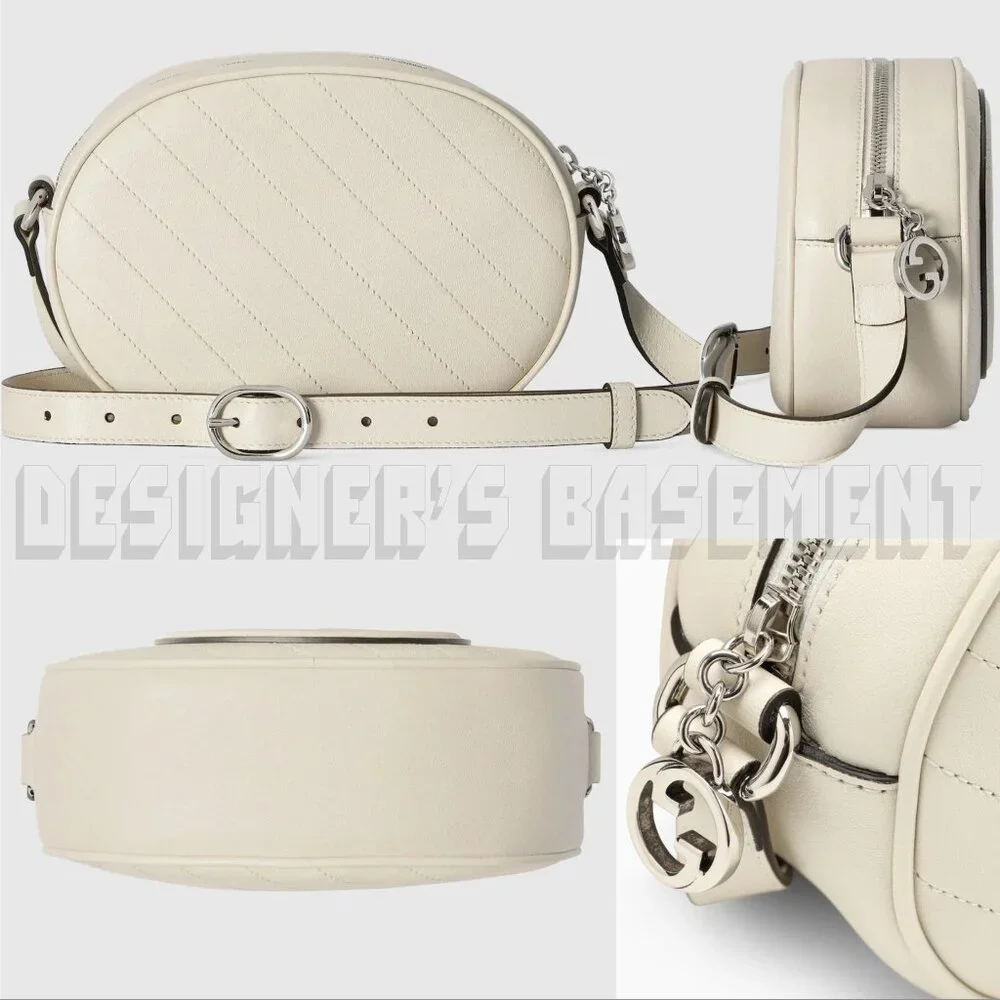 GUCCI mystic white BLONDIE MINI Matelasse Leather Oval Interlocking GG charm Bag - Picture 5 of 10